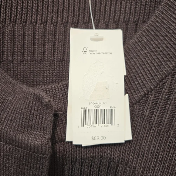 Banana Republic Belted Cardigan Jacket Dark Brown XL Textured 100% Cotton NWT - Picture 8 of 14